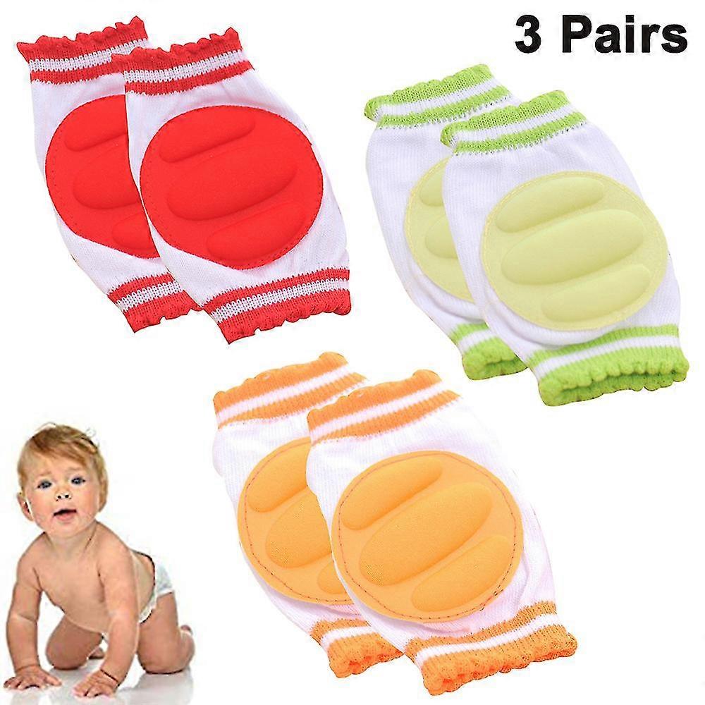 3 αντιολισθητικές επιγονατίδες ζευγών για τα μωρά, διευθετήσιμα μαξιλάρια γονάτων μωρών