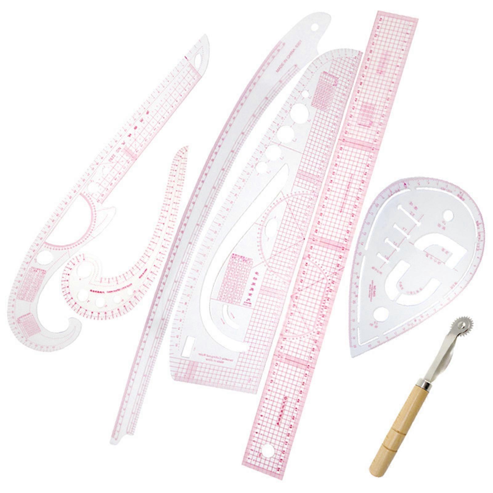 Set di righelli da cucito ad alta trasparenza Costruito in scala pieghevole flessibile in plastica trasparente accessori per cucire per sarti