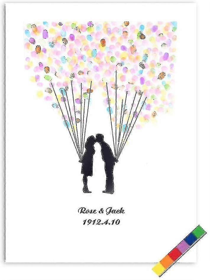 指紋インクバルーン 結婚式のゲストブック 6色