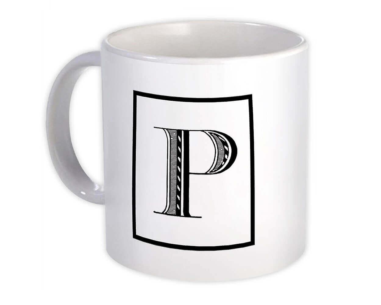 Gift Mug: Monogram Letter P Name