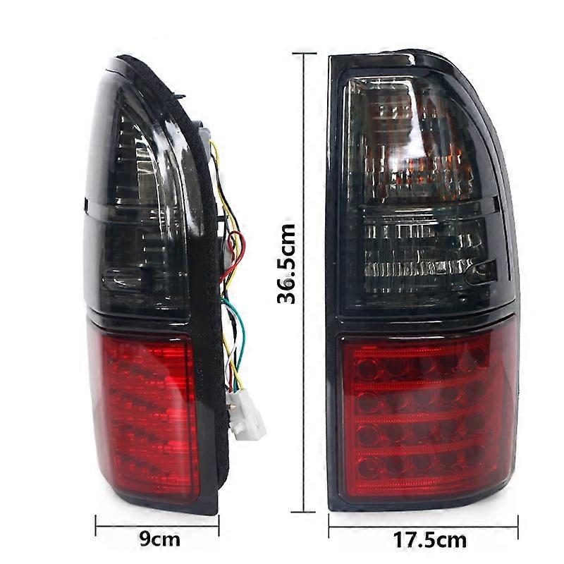 Faros Antiniebla LED Para Toyota Land Cruiser Prado LC90 (1997-2002) - Luz Trasera, Color Gris/rojo