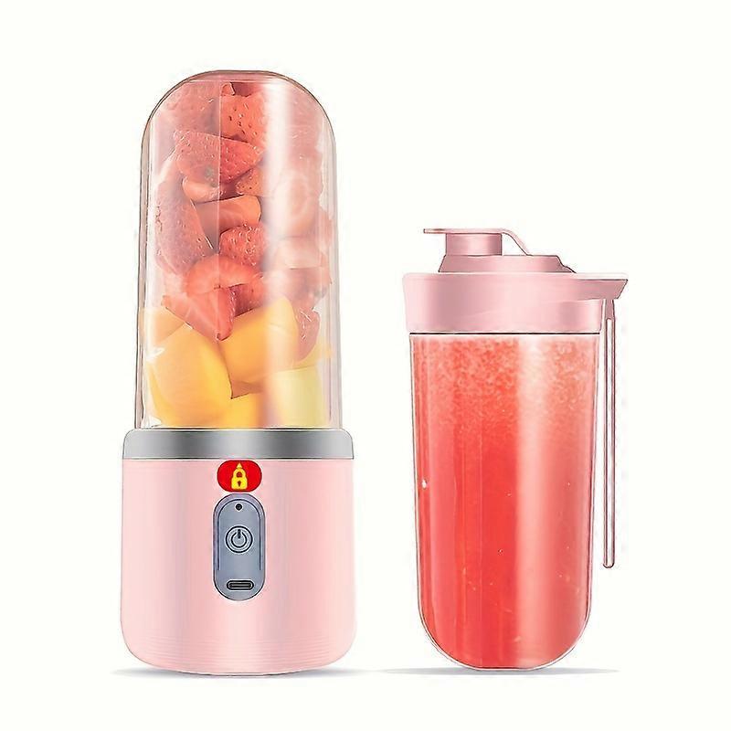 6 Blades USB Portable Juicer Maker, Juicer Fruit Juice Cup Automatic Small Electric Juicer Smoothie Blender Ice CrushCup Food Processor