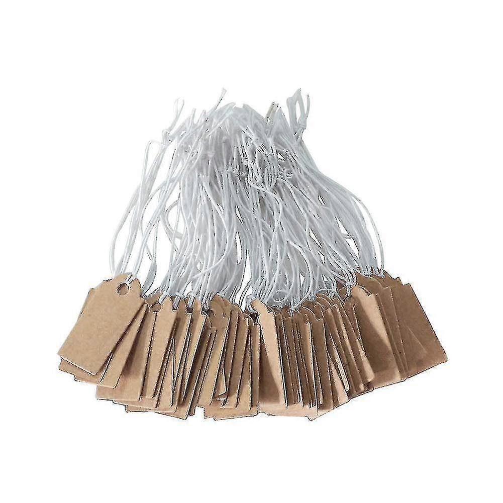 300 Τεμάχια Ετικέτες Τιμών Εγγράψιμες κενές ετικέτες σήμανσης 1.02 X 0.47 ιντσών Ορθογώνιο Κοσμήματα Ετικέτες Kraft Display