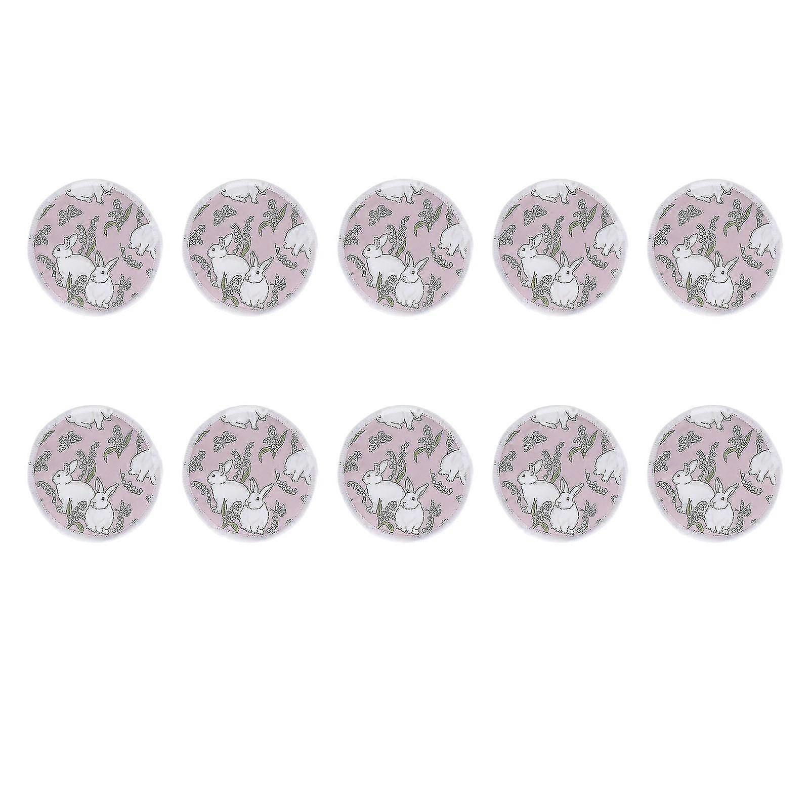 Reusable Washable Nursing Breast Pads - 10Pcs, with Storage Bag and Rabbit Design