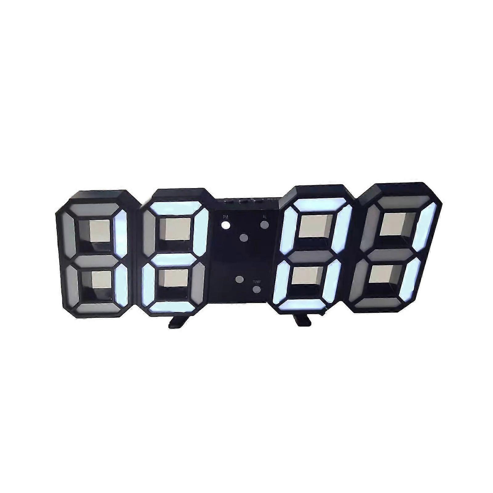 3D LED Wall Clock - Minimalist Design, Black Font, White Letters - Ideal for Home, Living Room, and Office