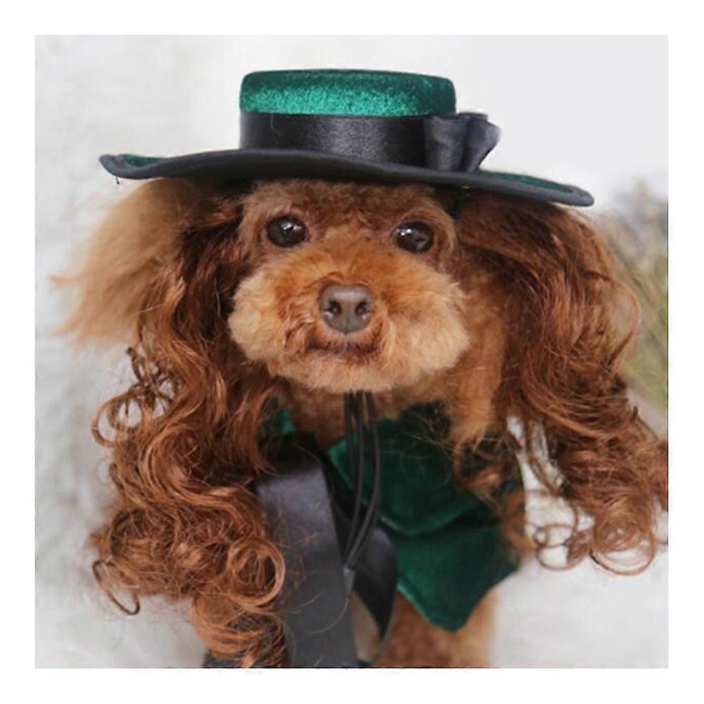Pet Dog Clothes Cloak Wig Hat Suit