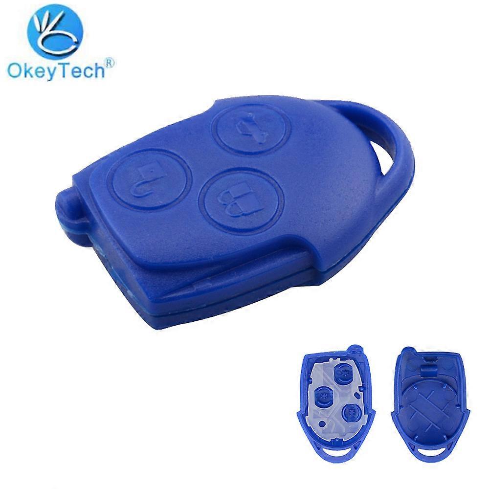 OKeyTech for Ford Transit Connect Set Auto Car Key Shell Replacement Cover Case Fob Blue Head 3 Button For Ford Key New Arrival