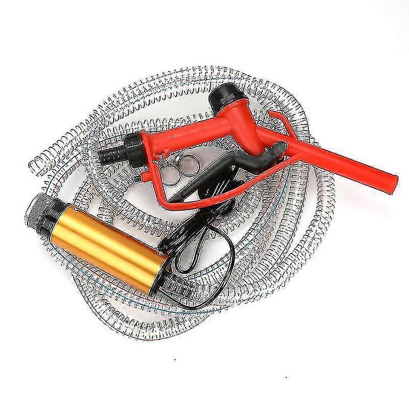 12V 24V 220V（4メートルホース）51mmウォーターポンプ給油ガンセット電動水中ポンプステンレススチールディーゼルオイル燃料ポンプ