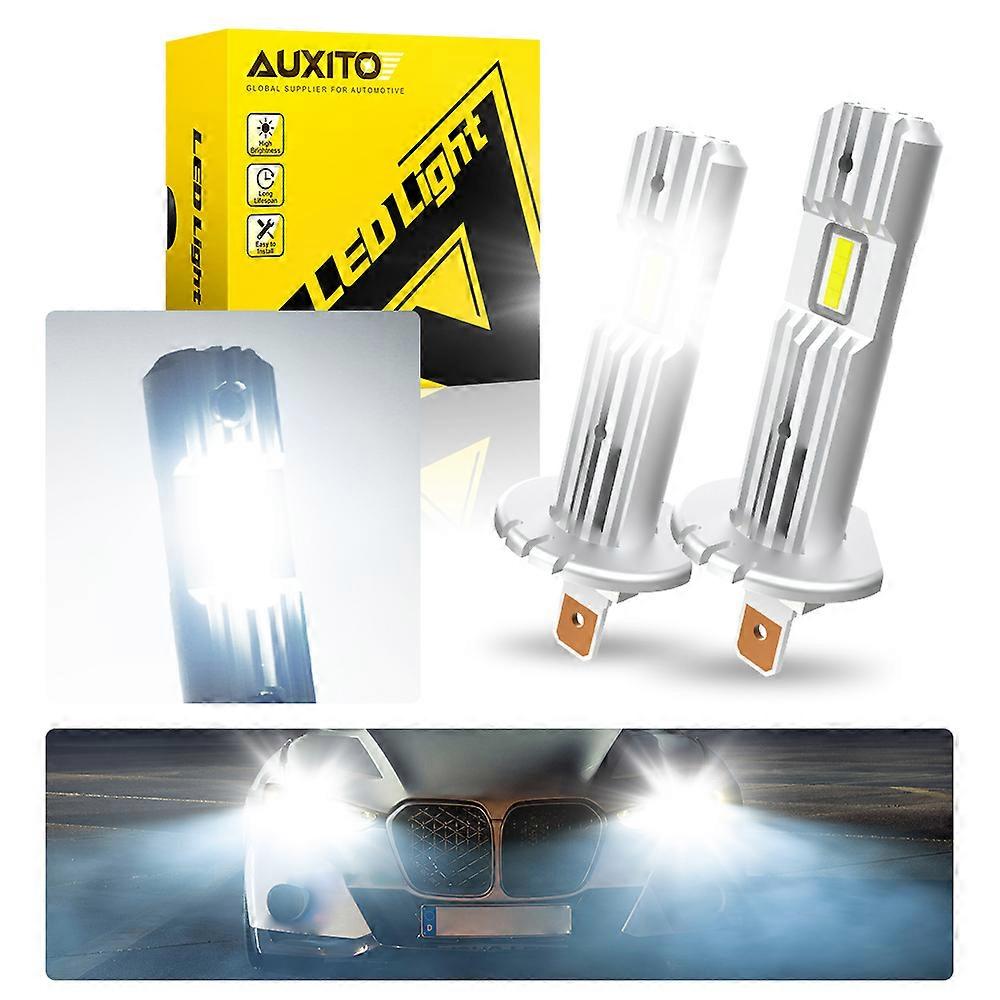 2Pcs Canbus LED Light Bulb H1 LED Headlight Mini Size Design Wireless Fanless For Car LED Lamp CSP Chips 12000LM White