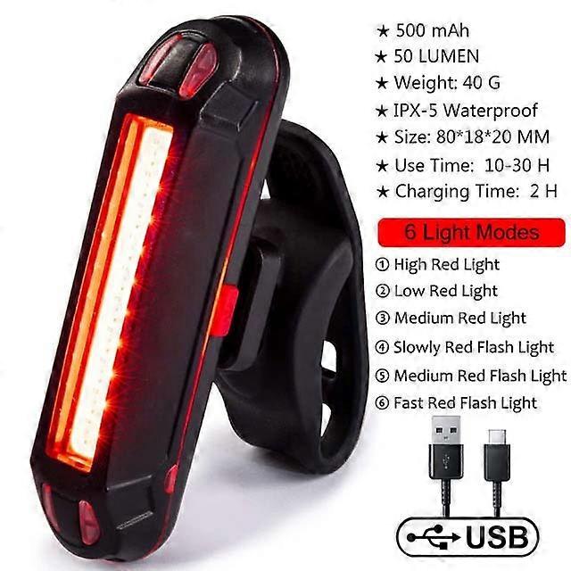 ZK30 Bicycle Rear Light IPX-5 Waterproof USB Rechargeable LED Safety Warning Lamp Bike Flashing Accessories Cycling Taillight