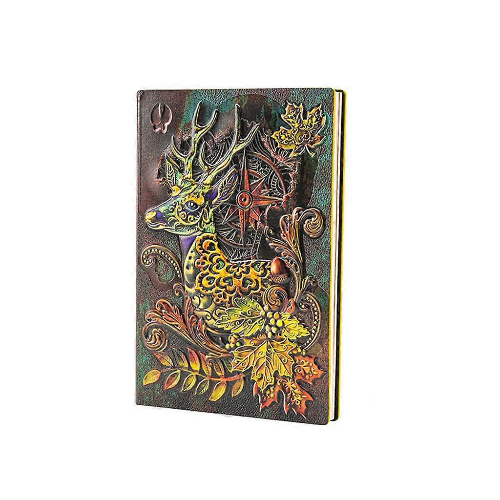 for Creative Deer Embossed A5 Leather Notebook Journal Notepad Travel Diary Plan