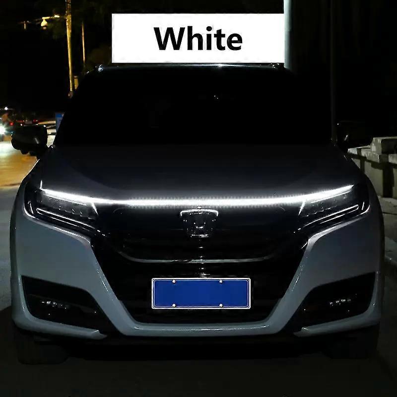 Car LED Hood Light Flexible Strip Auto Modified Front Headlight 12V Car Daytime Running Lights Bar DRL Cuttable Decorative Lamp