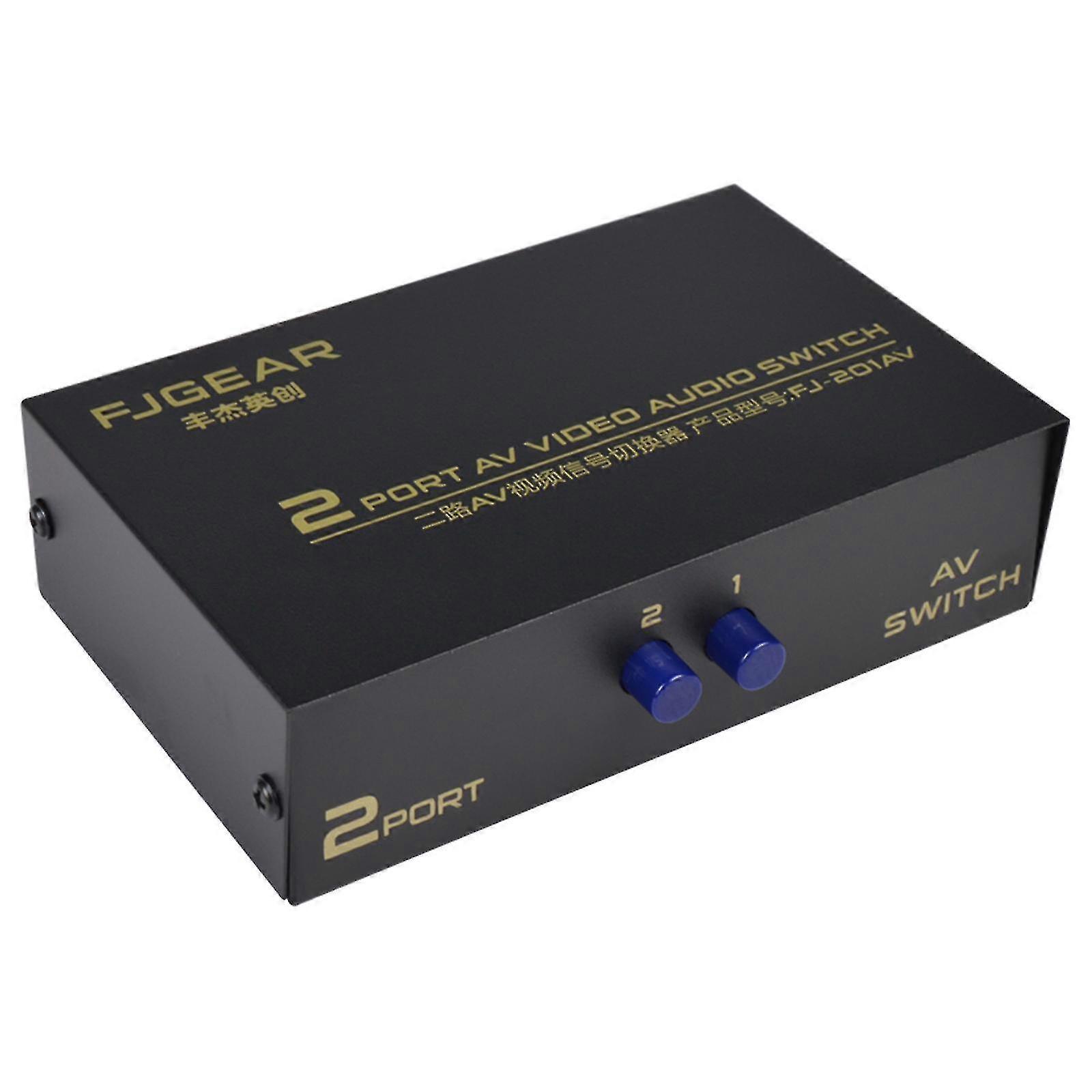2 Port Av Rca Switch 2 In 1 Out Composite Video L/r Switcher Selector Box For Dvd Player Snes N64 For Ps2/3 Game Consoles