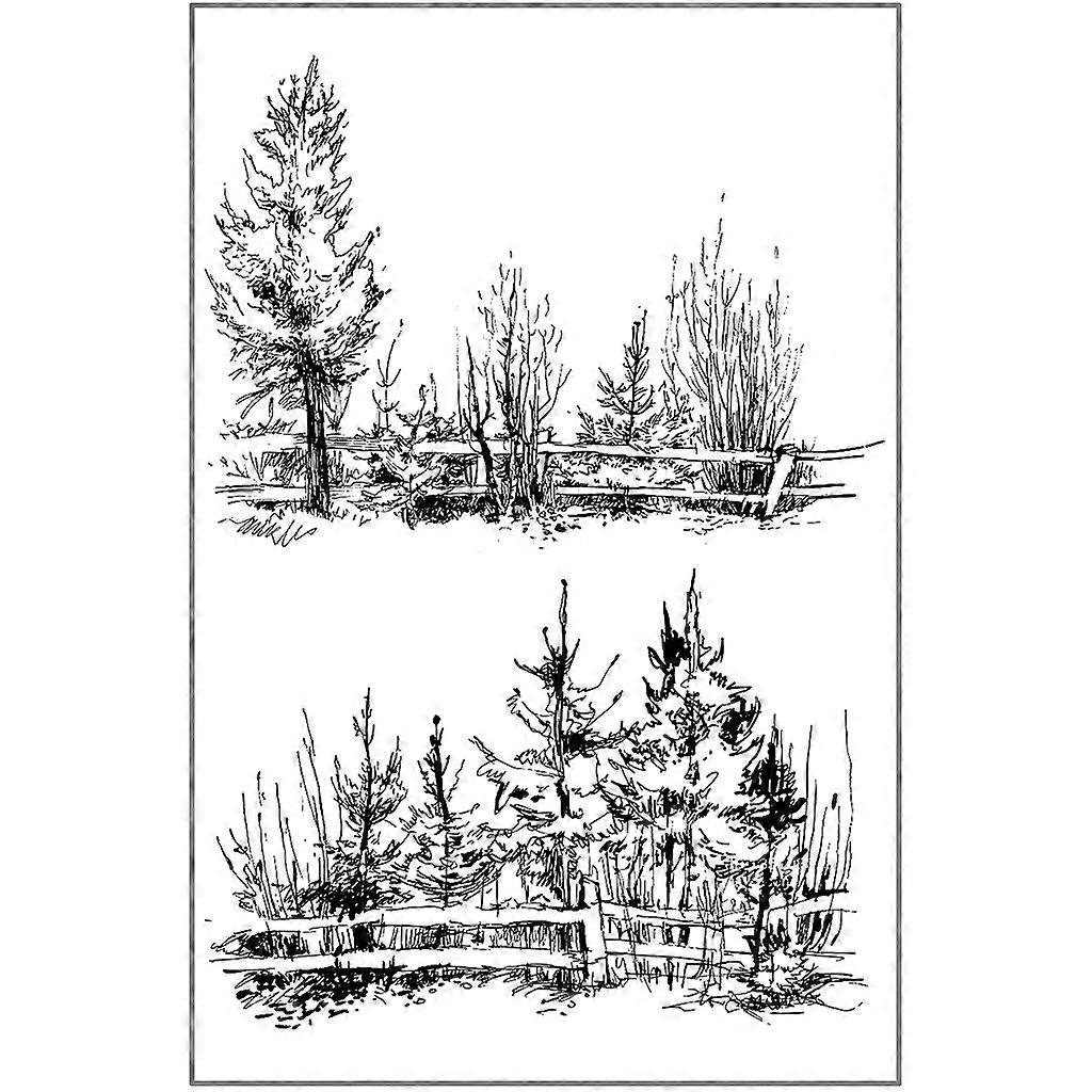 Forest Tree Clear Silicone Stamp for DIY Greeting Cards Journaling Decorations