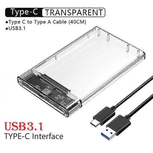 UTHAI T09 USB3.0/Type C 2.5'' Hard Drive Enclosure Transparent Mobile HDD Box USB3.1 SSD Case Portable Hardisk With USB C Cable
