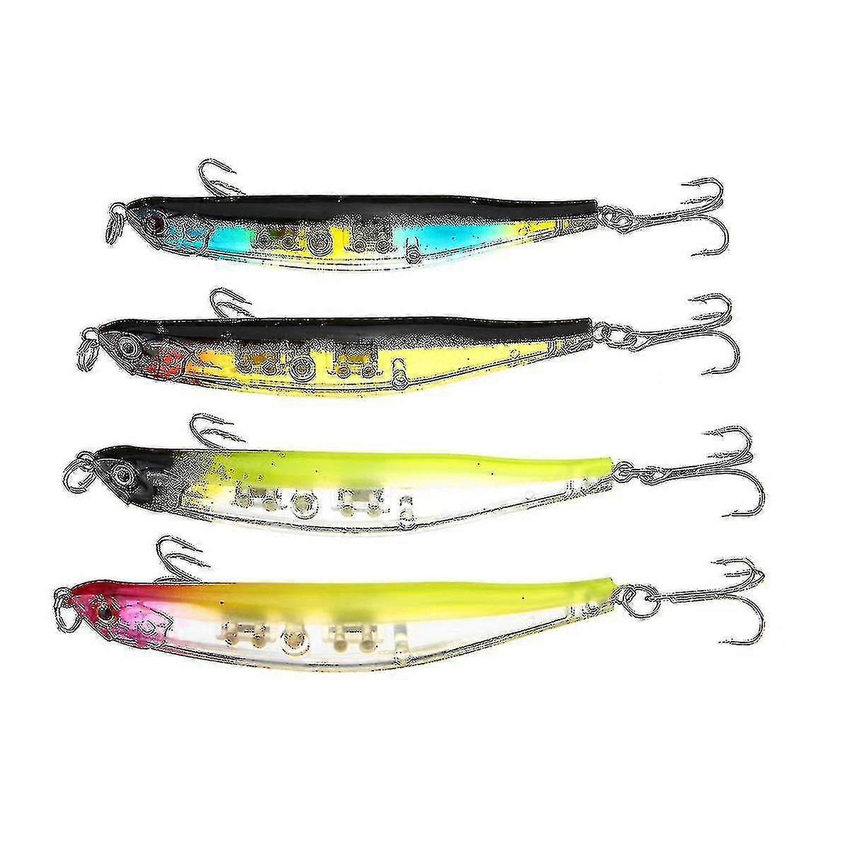 Hmwy-4x透明なハードボディベントミノートップウォーターペンシル釣りルアー9cm 8.2g