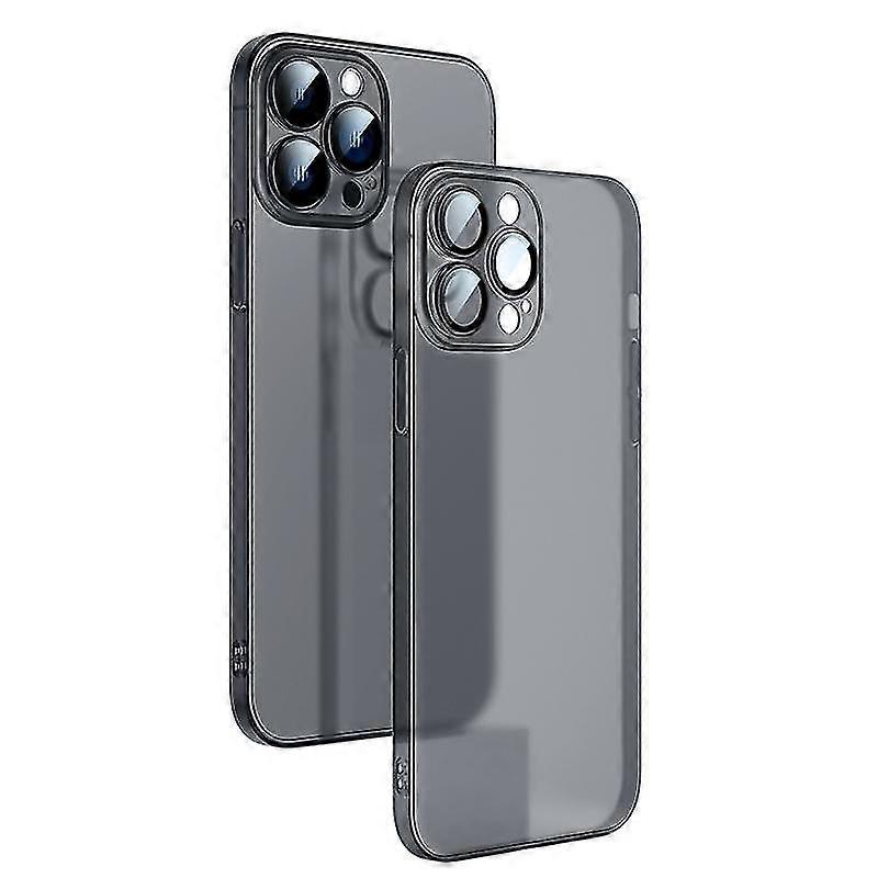 For Iphone 14 Pro Camera Protector Translucent Frosted Pc Phone Case(black)