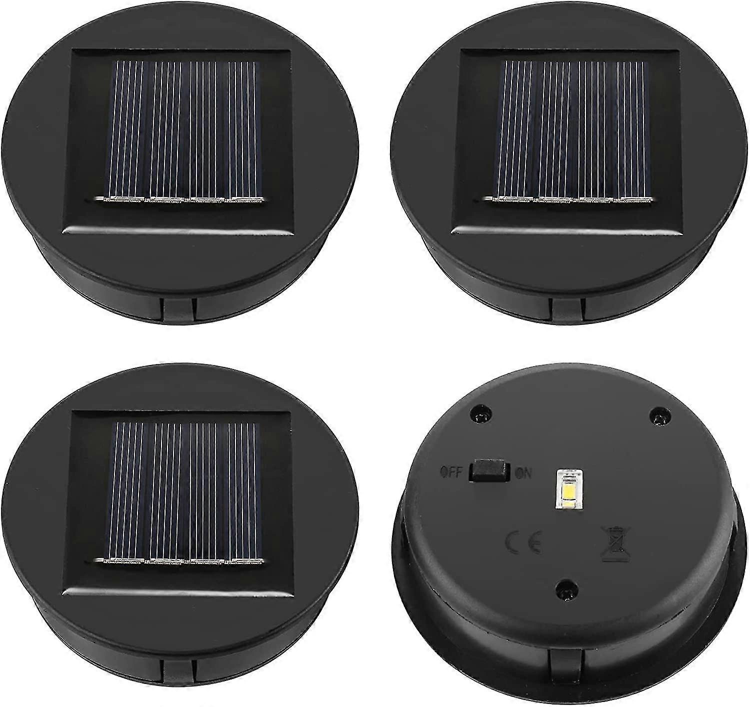 Solar Lights Replacement Kit - Solar Panel - Lid Lantern - Spare Part - 4 Pack Replacement Solar Lights For Led Solar Lights
