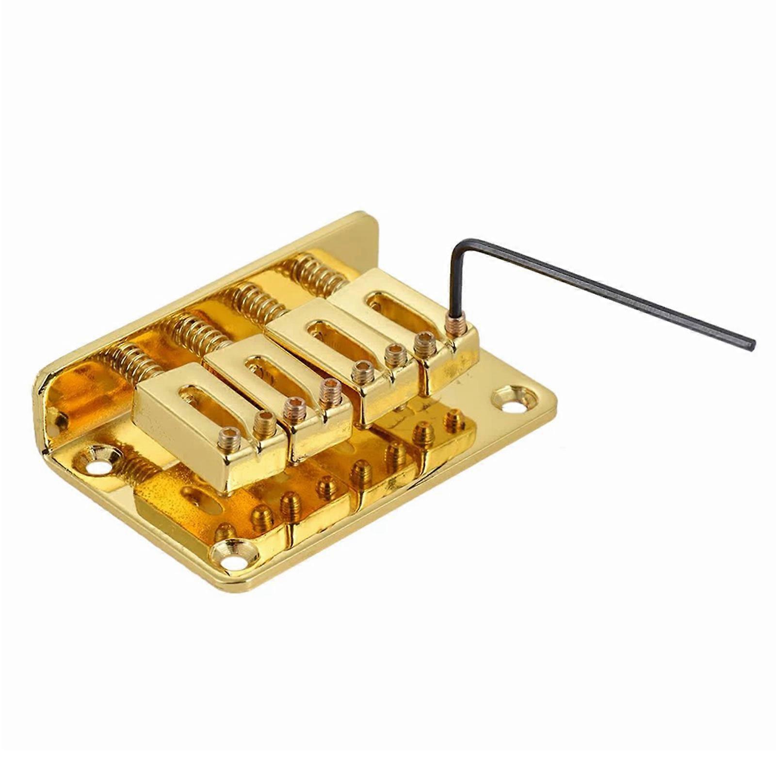 NEW Arrive 4 String Box Fixed Accessories Parts Tailboard Bridge Set Metal 4 Strings Hard-tail Suitable For Electric Ukulele Golden