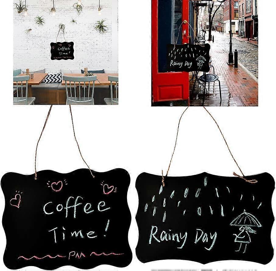 Riippuva liitutaulu 2kpl pyyhittävä musta liuskekivilevy kaksipuolinen kirjoitustaulu viestimuistio taulu cha