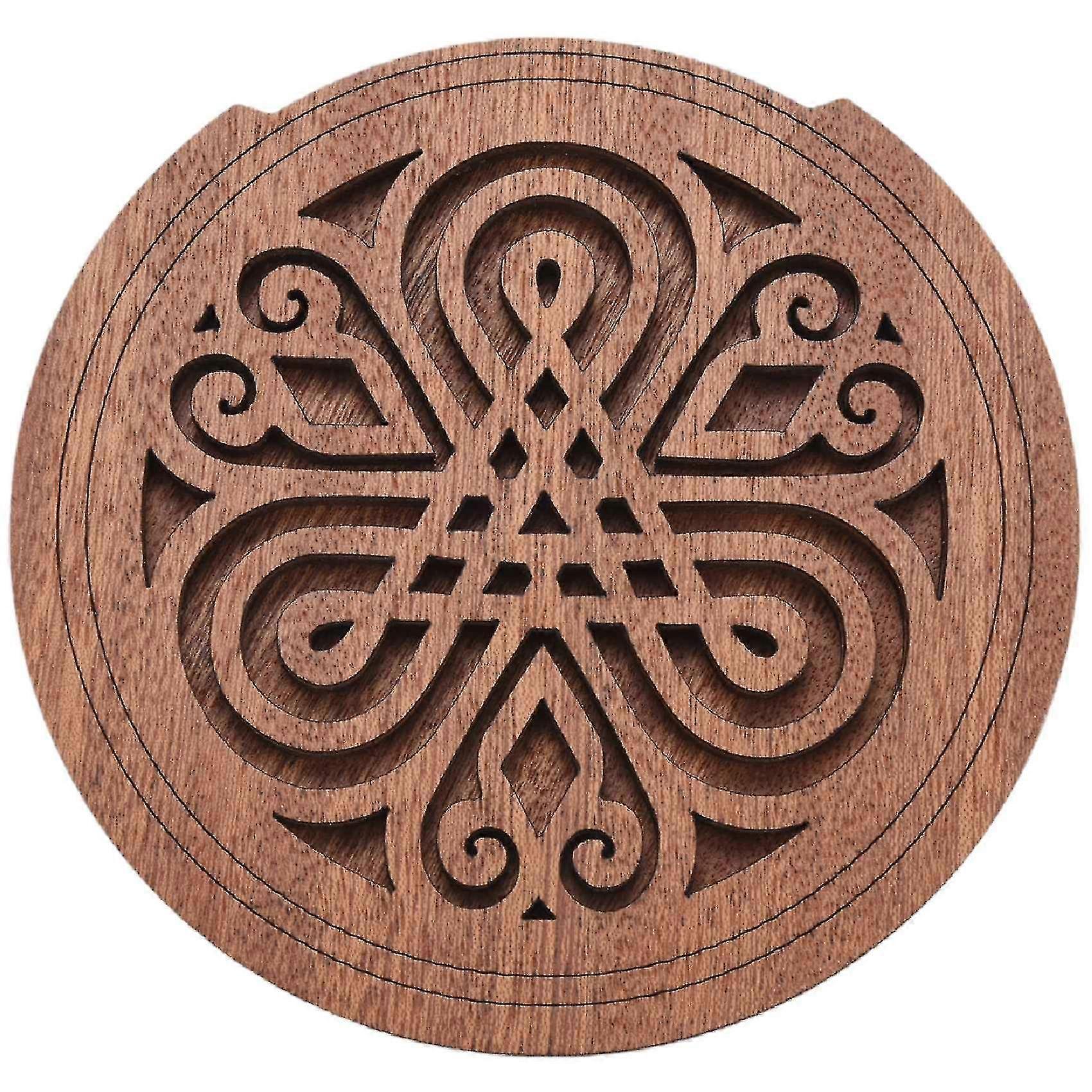 Træ guitar lydhulsdæksel i mahognitræ 7#