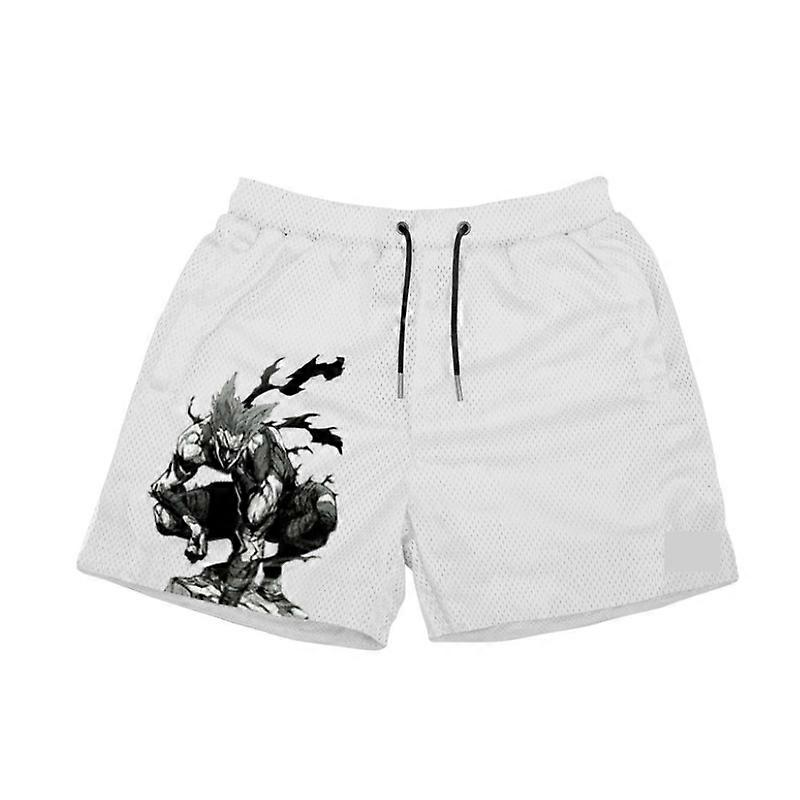 Anime Örgü Koşu Şortları Erkekler Kadınlar Rahat Spor Nefes Alabilir Plaj Şortları Yaz Fitness GYM Çabuk Kuruyan Basketbol Şortları