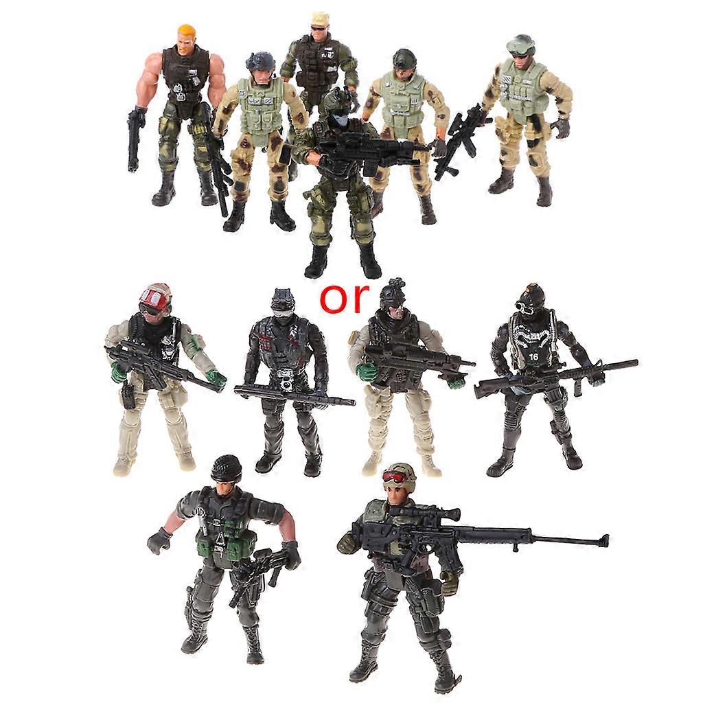 6Pcs/Set Action Figure Army Soldiers Toy with Weapon Military Figures Child Toy