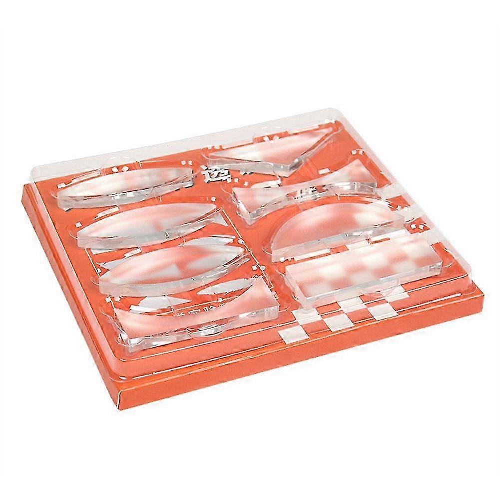 Acrylic Optical Experiment Set Triangular Prism Convex Lens Concave Mirror 8 Pcs For Lens Imaging Source Science Physics