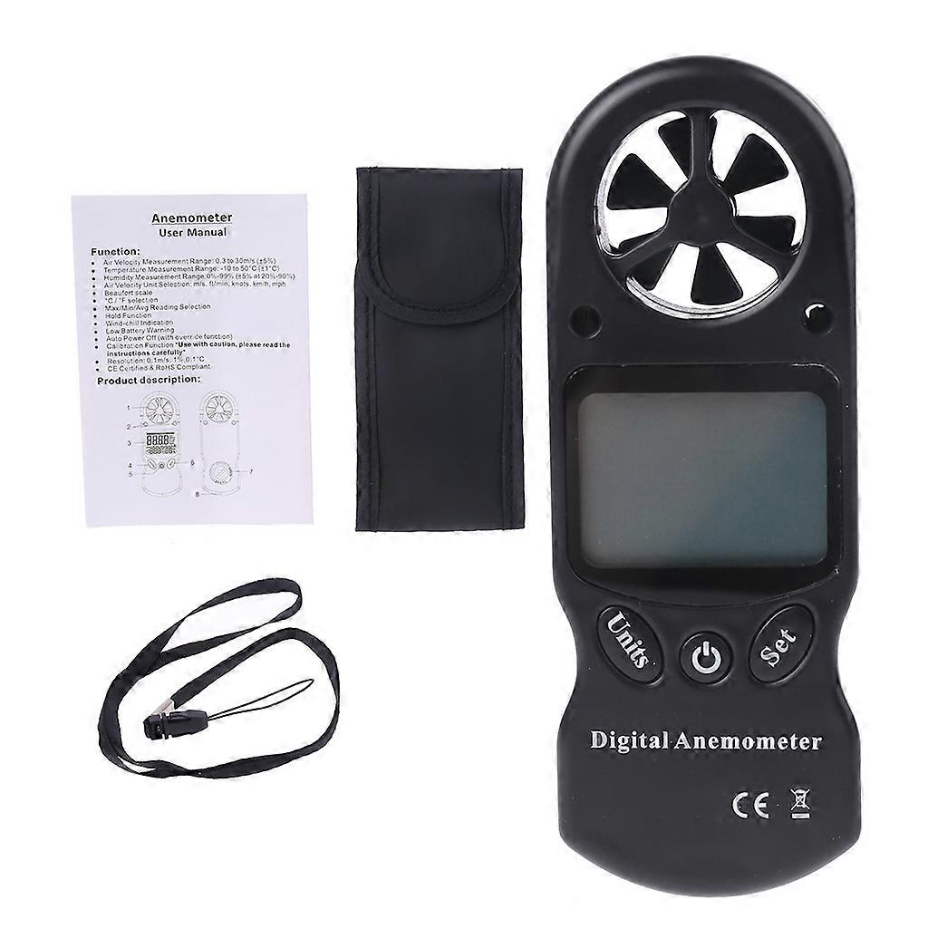  Handheld Anemometer Digital Wind Speed Measurement Temperature Tester LCD