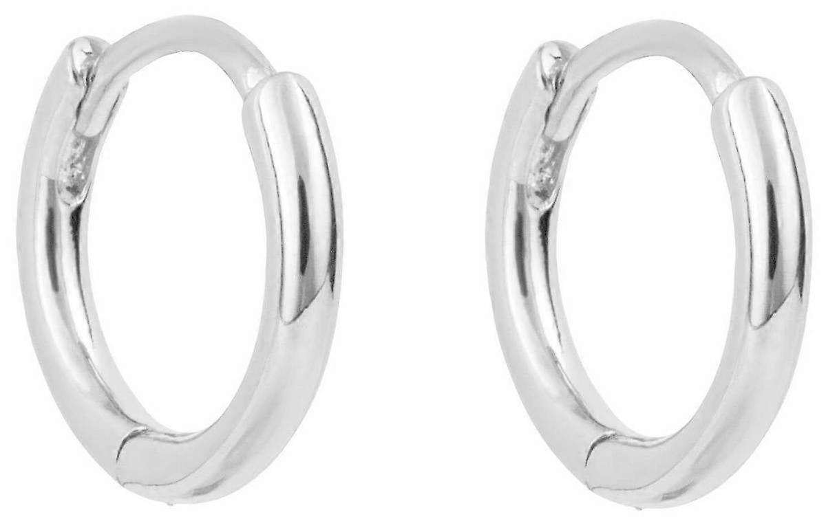 Beginnings 12mm Plain Hoop Earrings - Silver