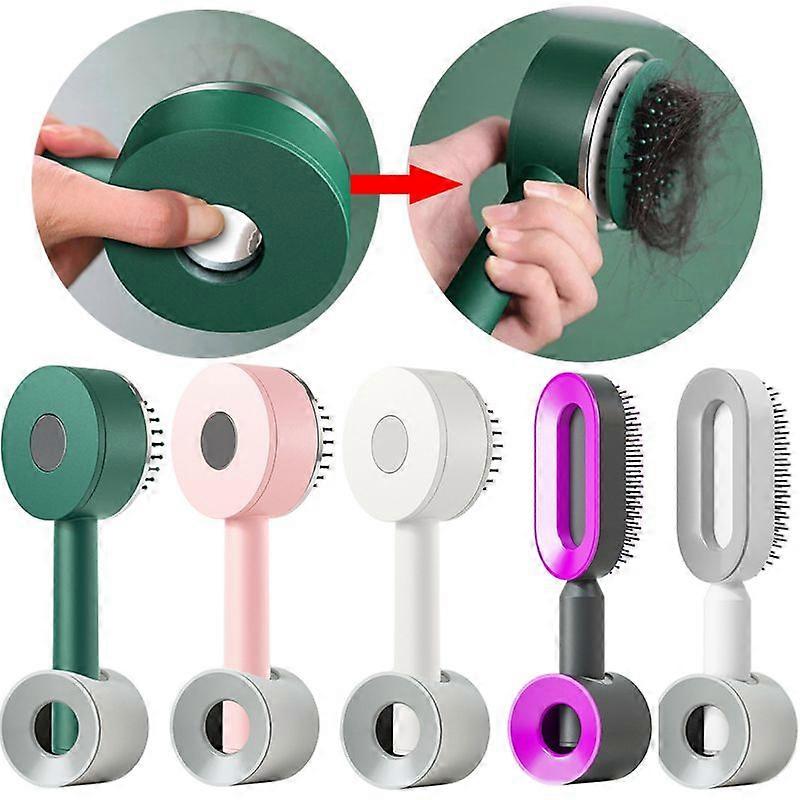 One-Key Quick Self Cleaning Hair Brush Women Air Cushion Clean Comb Self-cleaning Hairbrush Scalp Massage