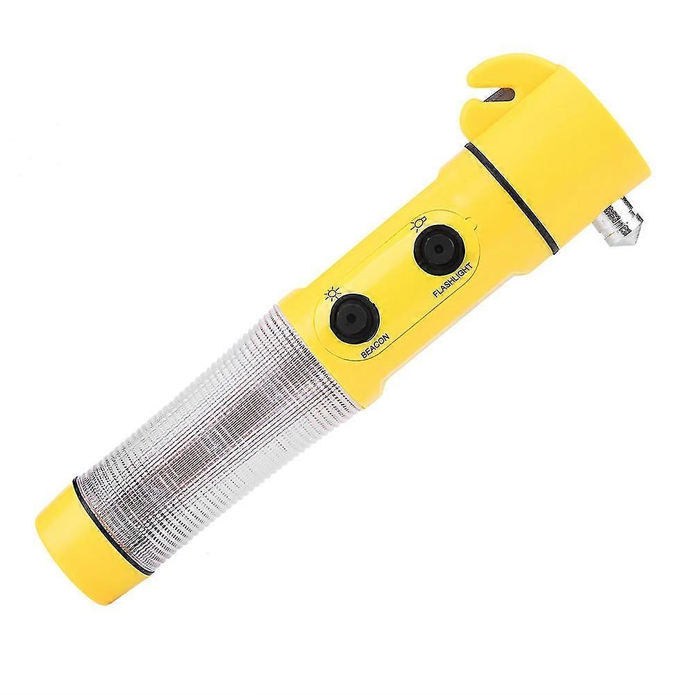 4 in 1 Car Emergency Escape Hammer Safety Seat Belt Cutter LED Torch Warning Flashlight
