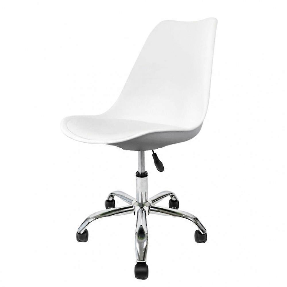 Fusion Living Soho Hvid Plastik Skrivebordsstol Med Drejelig Base