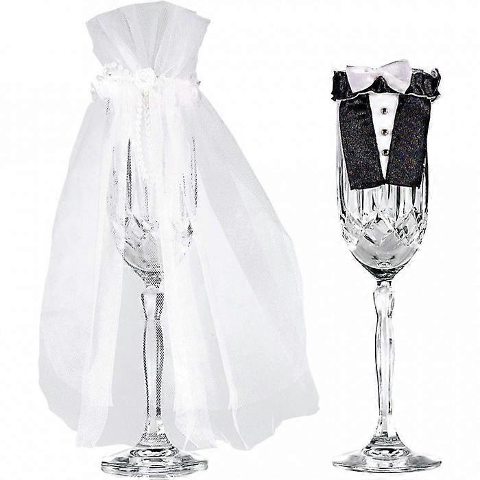 Amscan Bride And Groom Glass Decoration (Pack of 10)