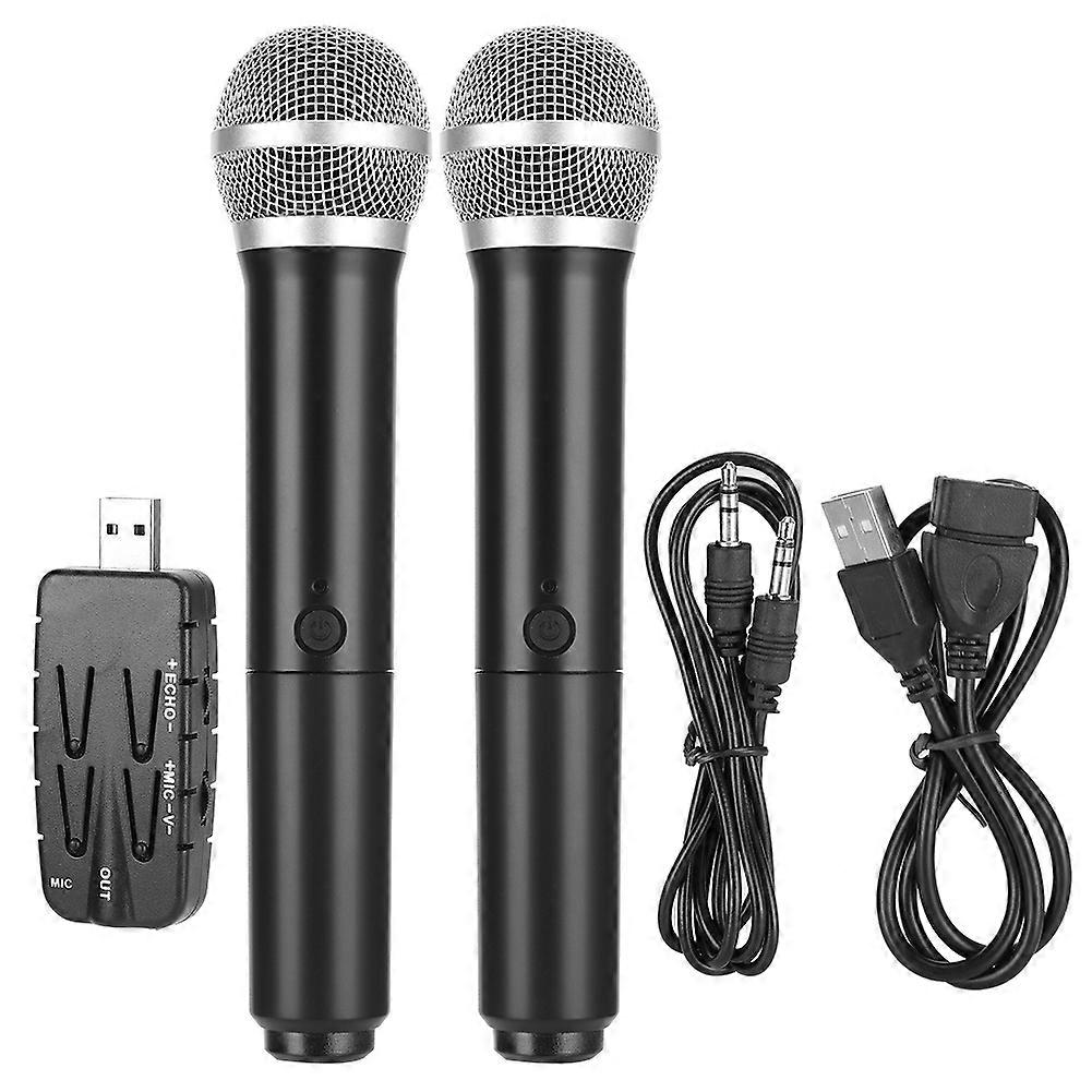 2 Microphone with 1 Receiver Set USB 3.0 Desktop Laptop Accessory for TV / o / Computer