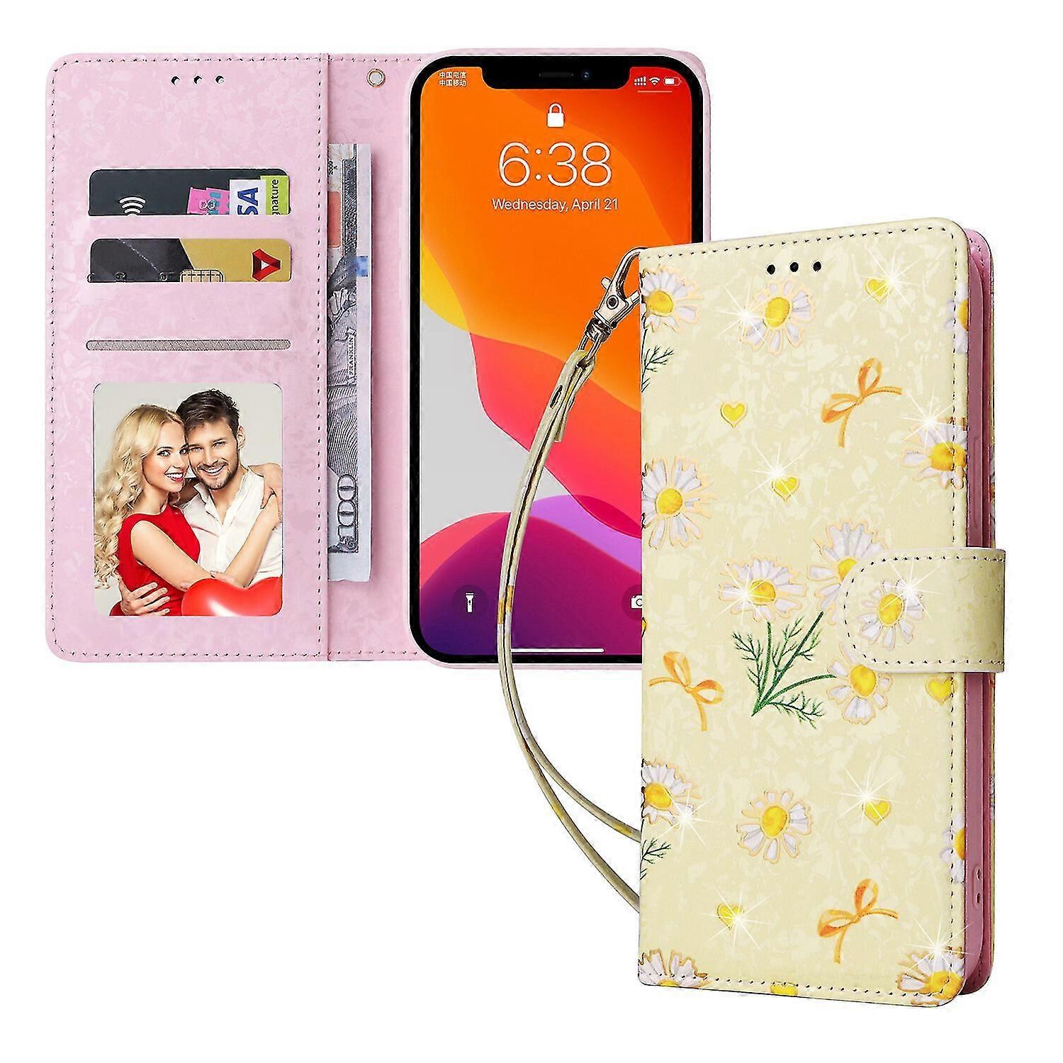 Compatible With Iphone 12 Pro Case Retro Gilded Flower Pu Leather Rfid Blocking Wallet Cover