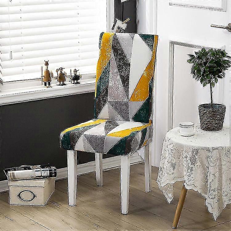 Stretchstol täcker tryckt tyg matstol täcker avtagbara tvättbara sätesskyddsskyddsskydd