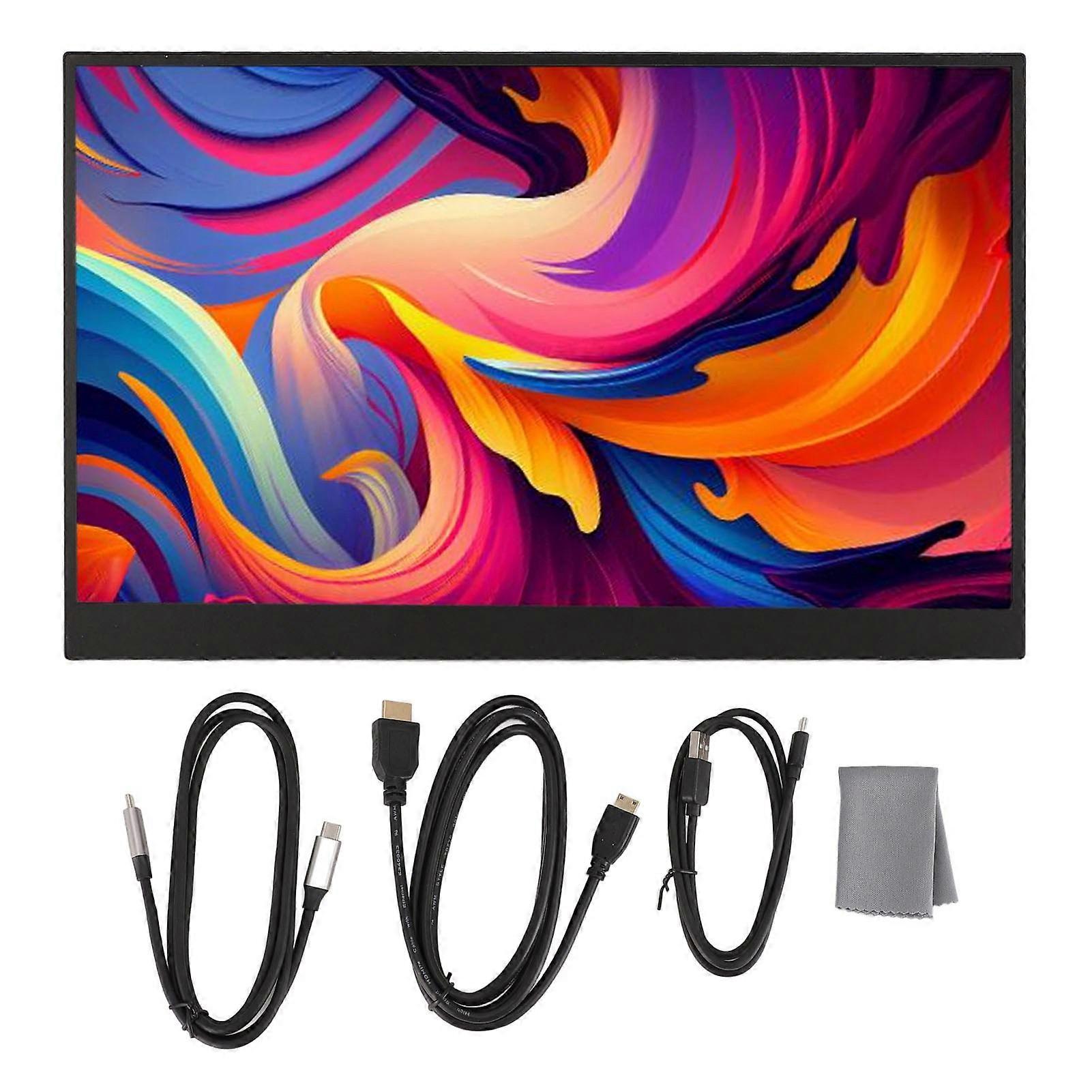 15.6 Inch Portable Display HD 1080P IPS Screen Multiple Display Modes Type C Port Laptop Portable Display Second Screen for Game