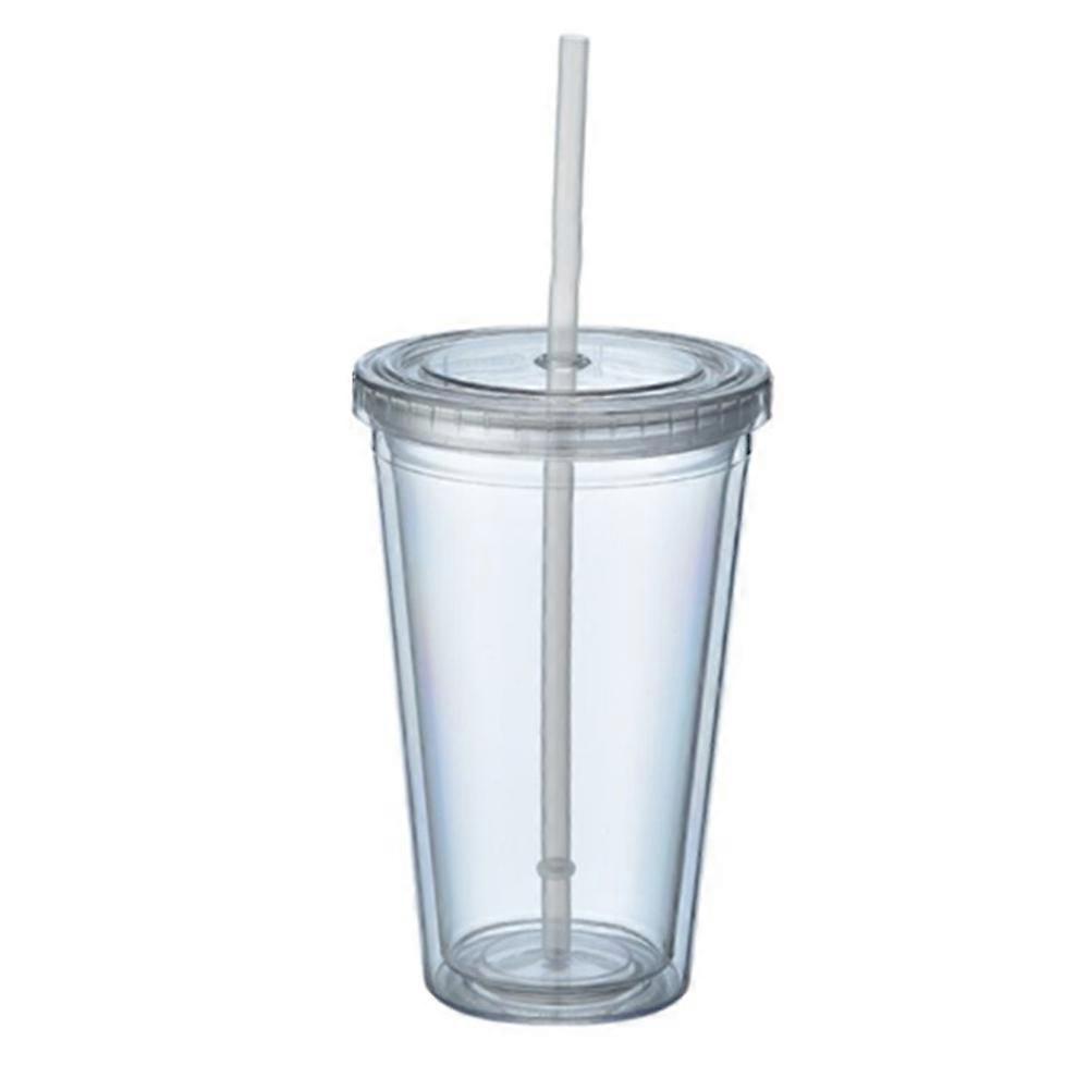 Double-Layer Plastic Straw Cup