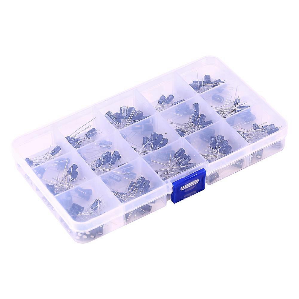 200pcs DIY 15 Capacitance Model 0.1uF-220uF Electrolytic Capacitor Assortment Kit with Box