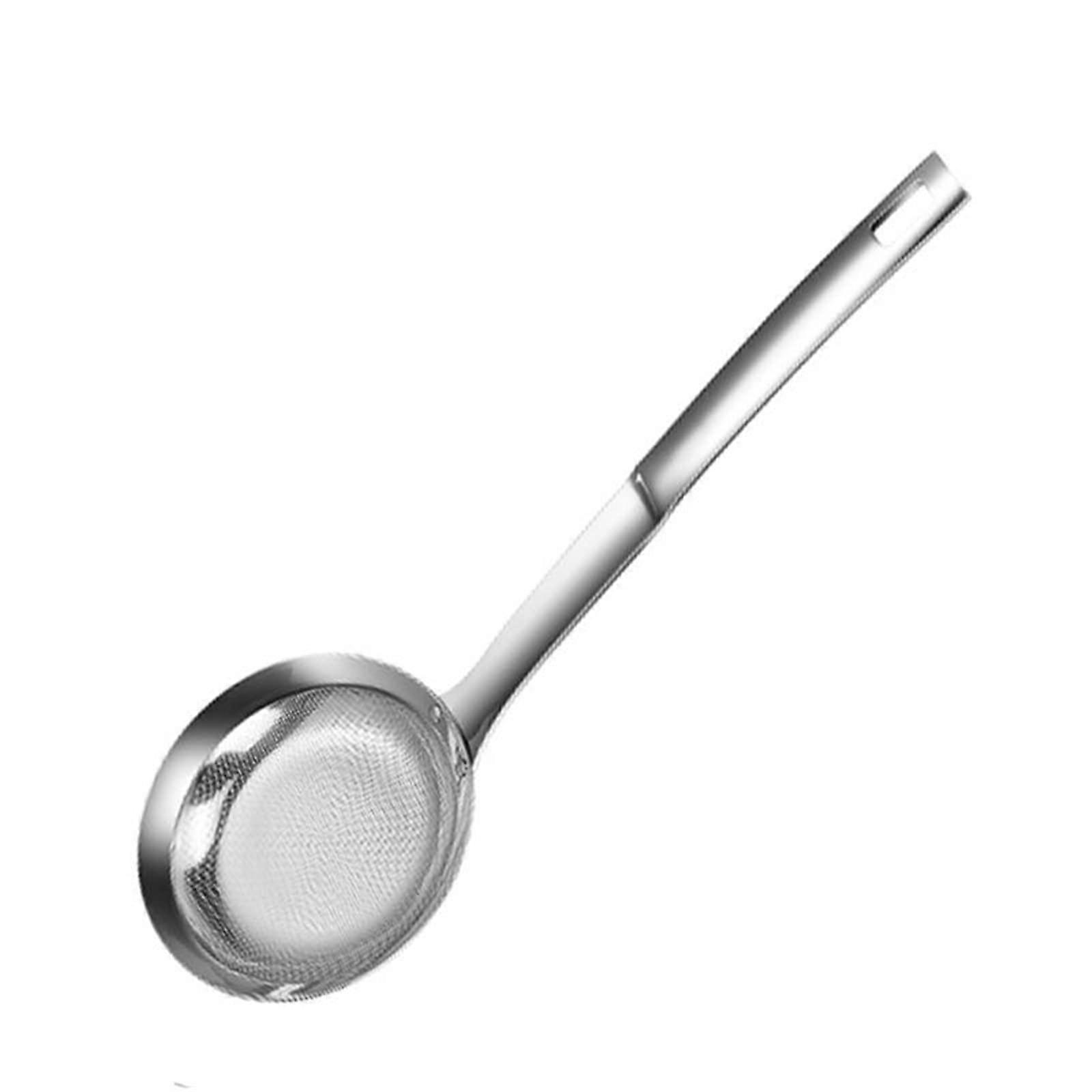 Dual-Layer Stainless Steel Grease Skimmer with Ergonomic Handle for Efficient Kitchen Oil Separation