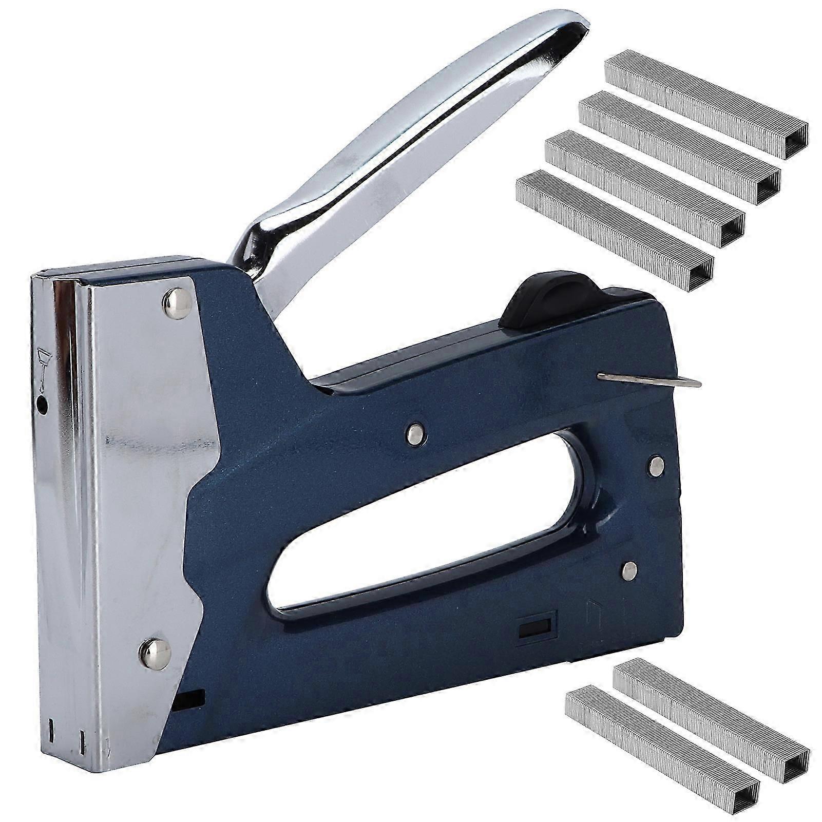Staple Gun Heavy Light Duty LaborSaving Practical Safe Nail Gun with 1000 Pcs Staple for Carpentry