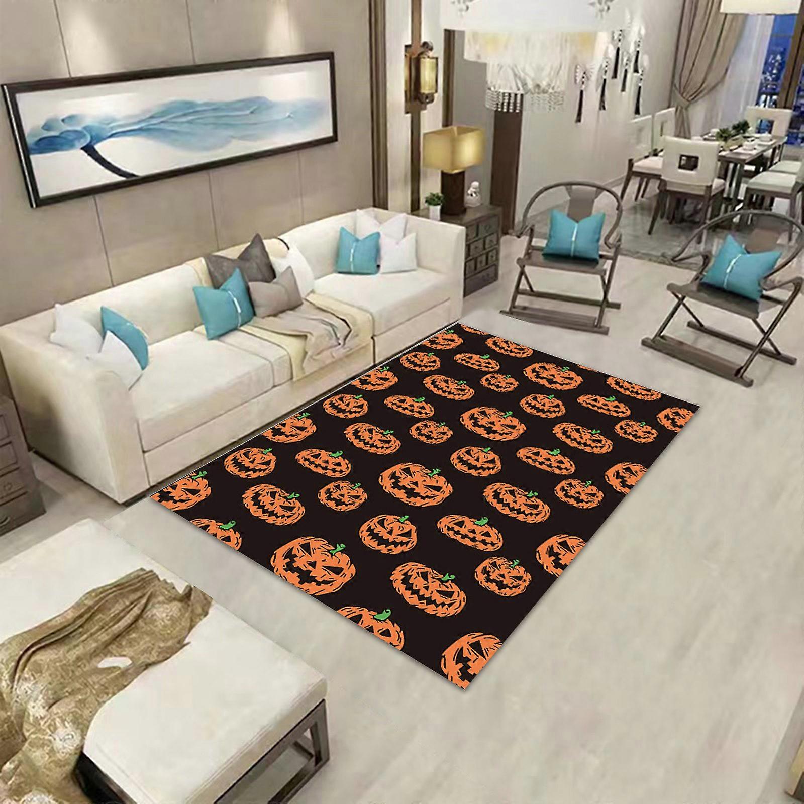 ハロウィーンカーペット寝室装飾リビングルームティーテーブルカーペット暗い風でいっぱいの家庭用ルームベッドサイドカーペットフロアマット