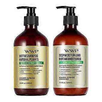 Biotin Shampoo & Deep Moisturizing Conditioner Set With Argan Oil, Rosemary Oil & Vitamin E for Hair Thickening, Smooth, Repair, Strengthening Hair & 