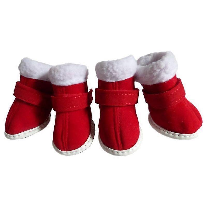 4pc,Pet Dog Shoes Christmas Shoes Snow Boots Small Dog Teddy