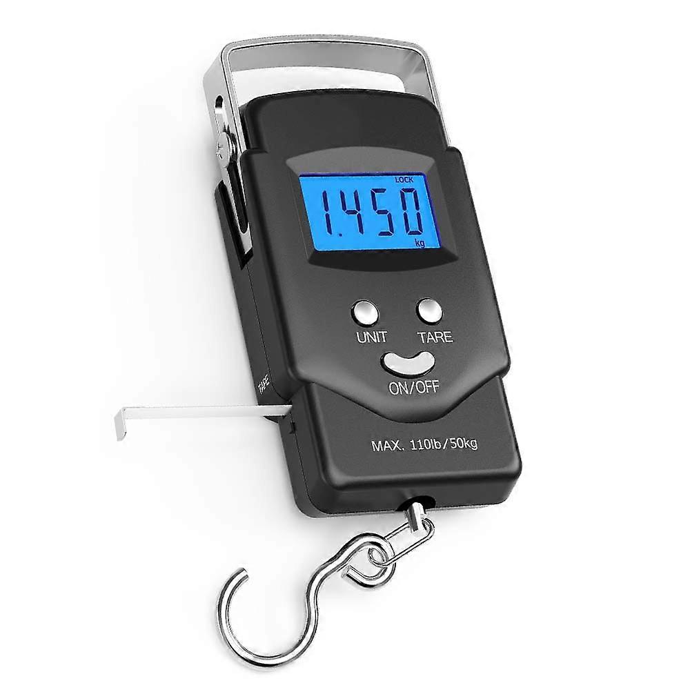 Fishing Scale with Tape Measure, 110lb/50kg Weight Capacity Backlit LCD Display, Durable Hook for Outdoor Adventures