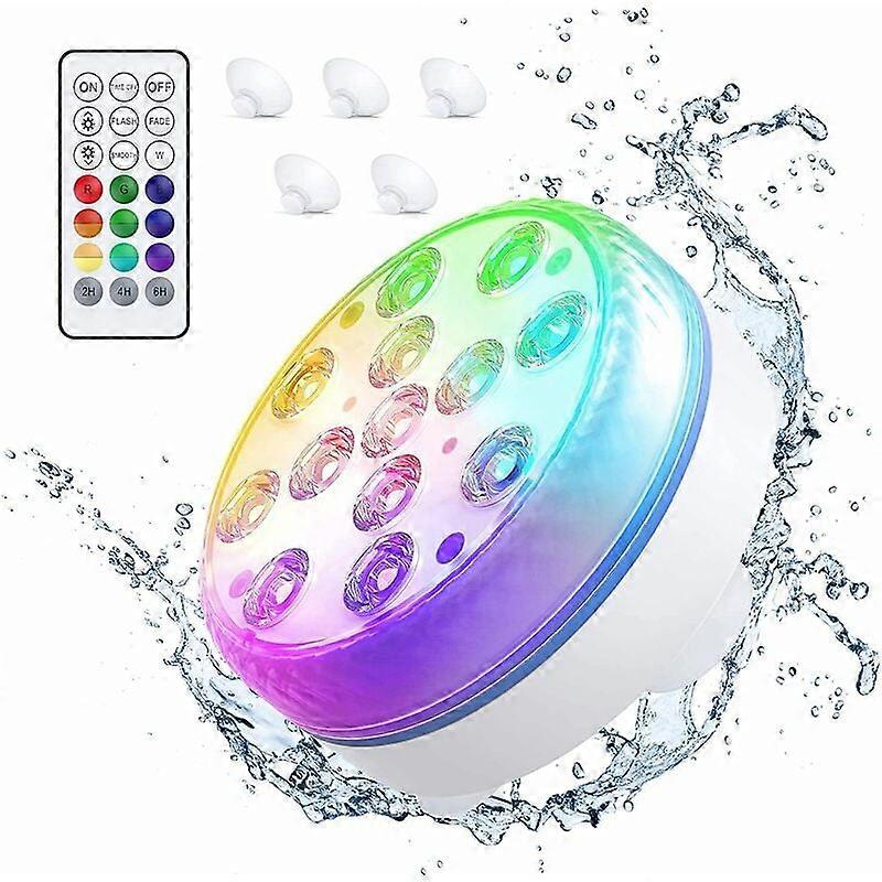 7CM8.5cm13 lamp beads16 colorsRF remote controlFour magnets with suction cupsLED swimming pool diving light