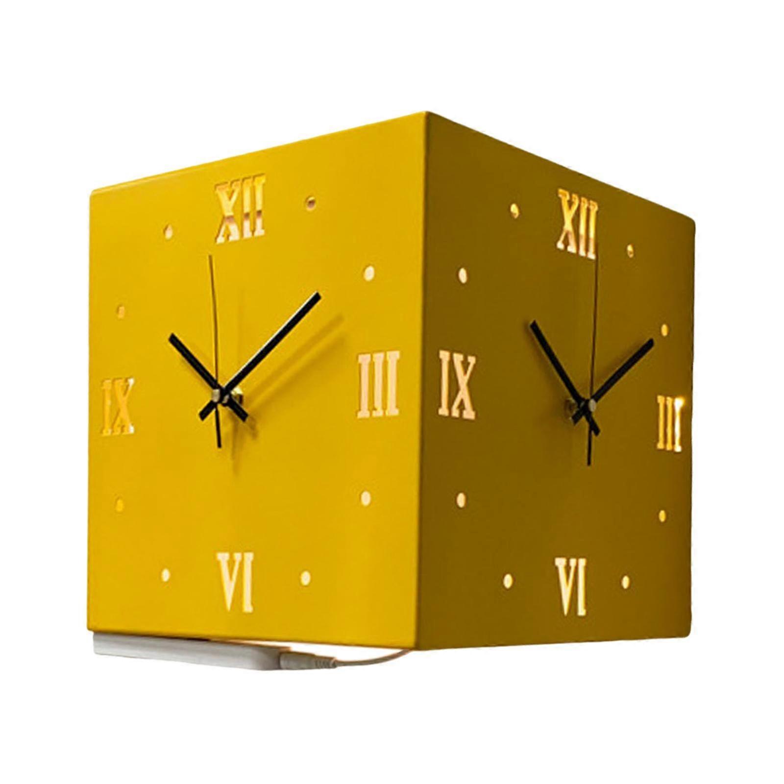 Double Sided Corne Wall Clock Modern Wall Clock with Roman Numerals Luminous