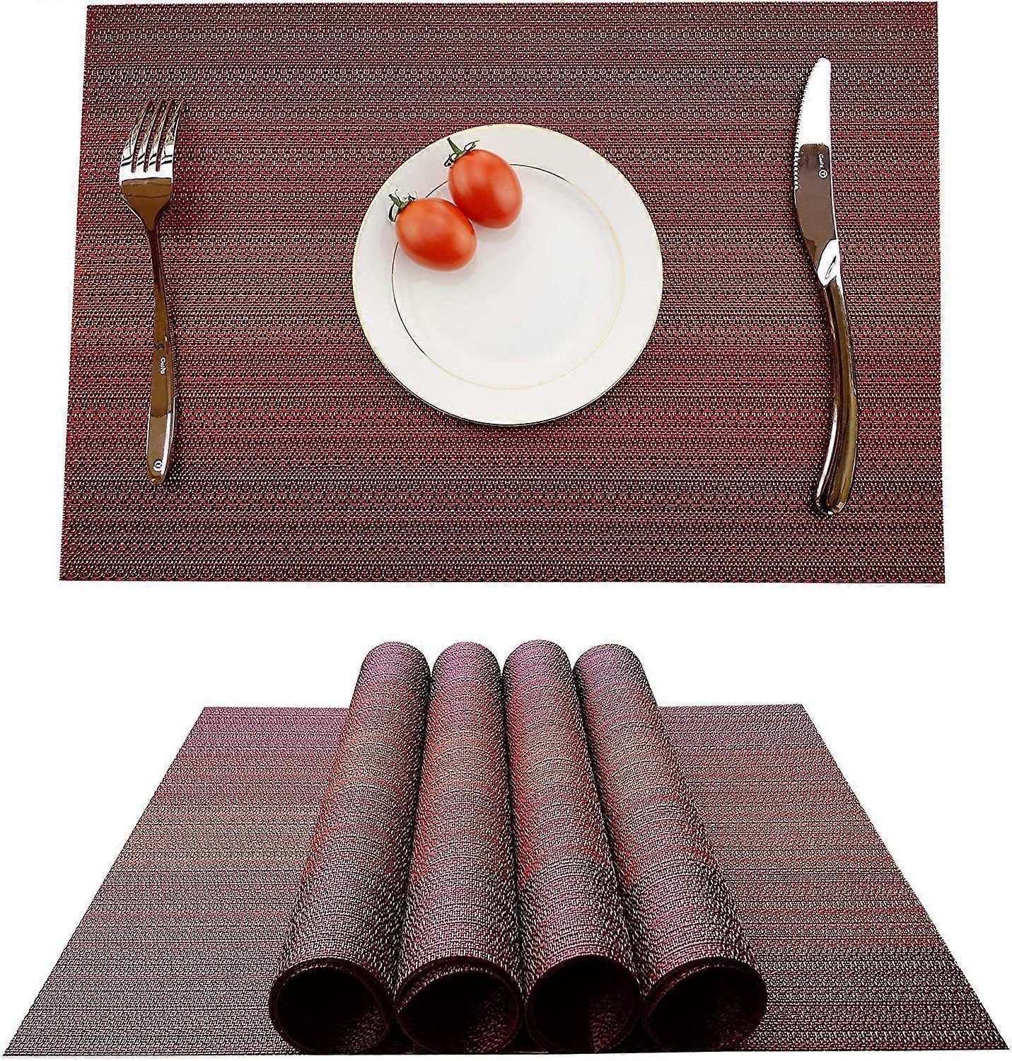 Placemat, Placemat Set Of 4 Washable Non-Slip PVC Placemats