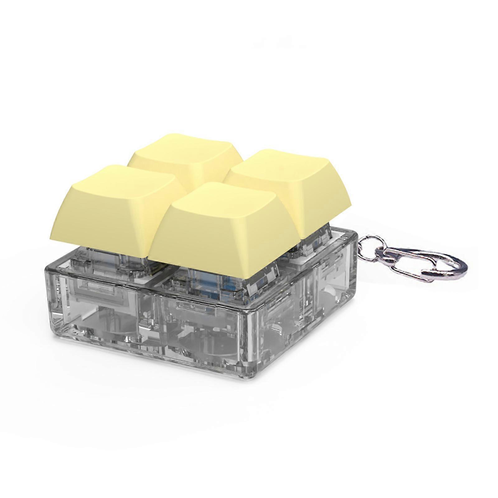 4-Key Switches Tester Switches Samplers Mechanical Keyboard Keyswitch Testing Tool Switches LED Light Keychain Toy  Yellow
